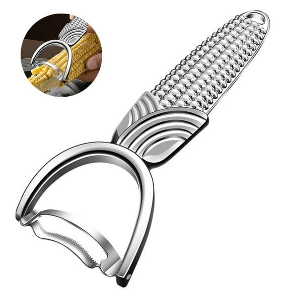Corn Peeler & Cob Stripper Tool - Stainless Steel Kernel Remover for Corn on the Cob