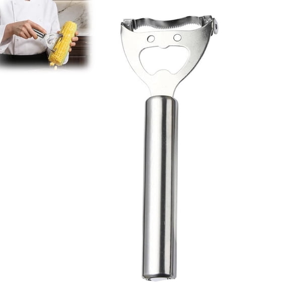 Corn Peeler for Corn on the Cob, 304 Stainless Steel Corn Stripper Tool, Corn Kernel Remover with Comfortable Handle, Easy Corn Cob Cleaner for Fresh & Cooked Corn (1PC)