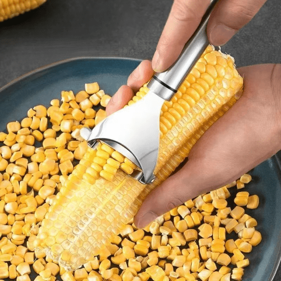 Corn Peeler Corn Planer Thresher Stainless Steel Corn Peeler for Corn On the Cob Corn Kernel Remover Tool Magic Corn Stripper Tool Corn Cutter Corn Scraper Kitchen Gadget(1PC)