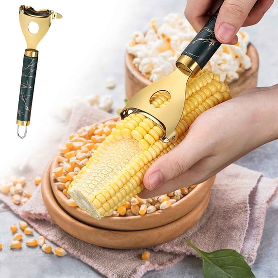 Corn Peeler, Stainless Steel Corn Stripper with Sharp Serrated Blade, Fast and Easy Kernel Removal, Corn Cob Stripper Peeler Cooking Tools for Kitchen