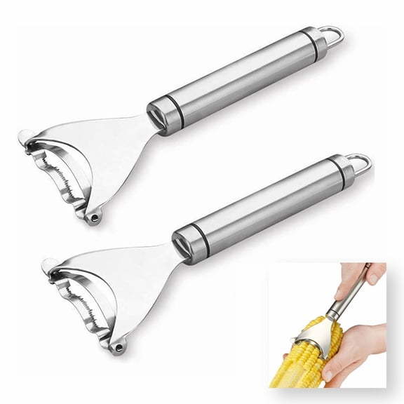 Corn Peeler and Thresher Stainless Steel for Effortless Remove Kernels from Corn on the Cob (Pack of 2)