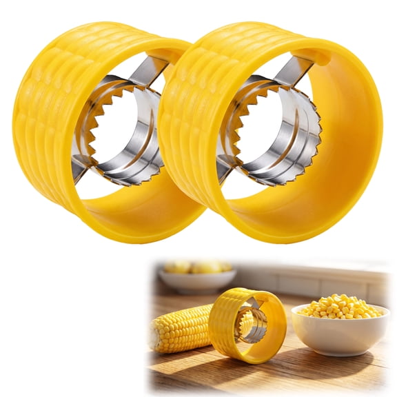 Corn Peeler for Corn on the Cob, 304 Stainless Steel Corn Cob Stripper Tool with Non-Slip Handle, Fast Kernel Remover for Kitchen BBQ Cooking.(2Pcs)