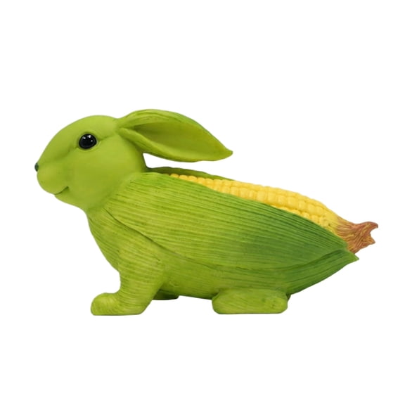 Corn Rabbit Ornament - Resin Rabbit Statue for Outdoor Lawn - Quirky Garden Decor