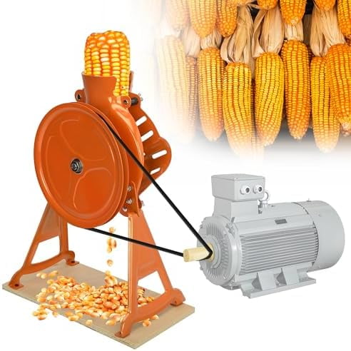Corn Sheller and Stripper Machine - Hand Crank & Electric Corn on the Cob Remover with Fixed Wooden Base, Sturdy All-in-One Shelling Design$$Home Decor, Kitchen, & Other