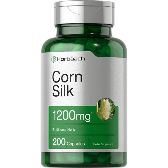 Corn Silk Extract | 1200mg | 200 Capsules for Men and Women | by Horbaach