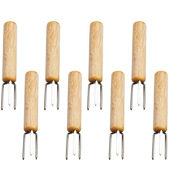 Corn Skewers Verdsylv 8-Pack Stainless Steel Bbq Corn Skewers - Reusable Corn on The Cob Forks for Grilling & Barbecue, Heat-Resistant & Rust-Proof, Essential Outdoor Cooking Tool, Bbq Corn Holders