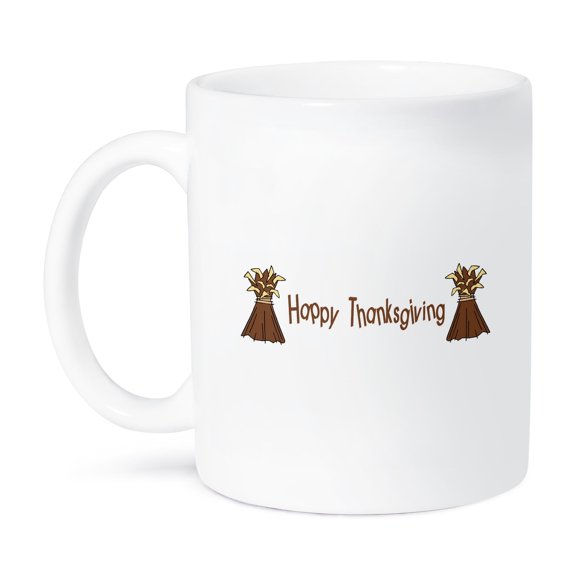 3dRose, Corn Stalks w happy thanksgiving , 11oz Mug