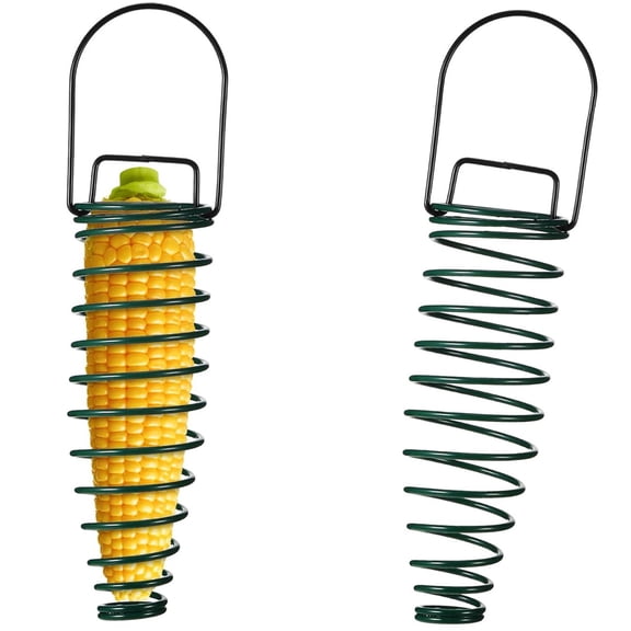 Corn Stand for Squirrels,2 Pack Corn Caddy Squirrel Feeder,Metal Holder for Corn Cobs,Fruit Slices, Suet