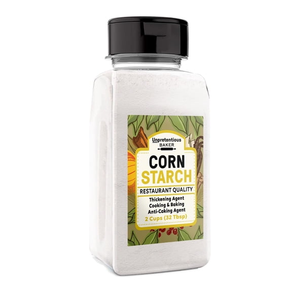 Corn Starch By Unpretentious, 2 Cups, Thickening Agent, For Bulk Baking & Cleaning Use