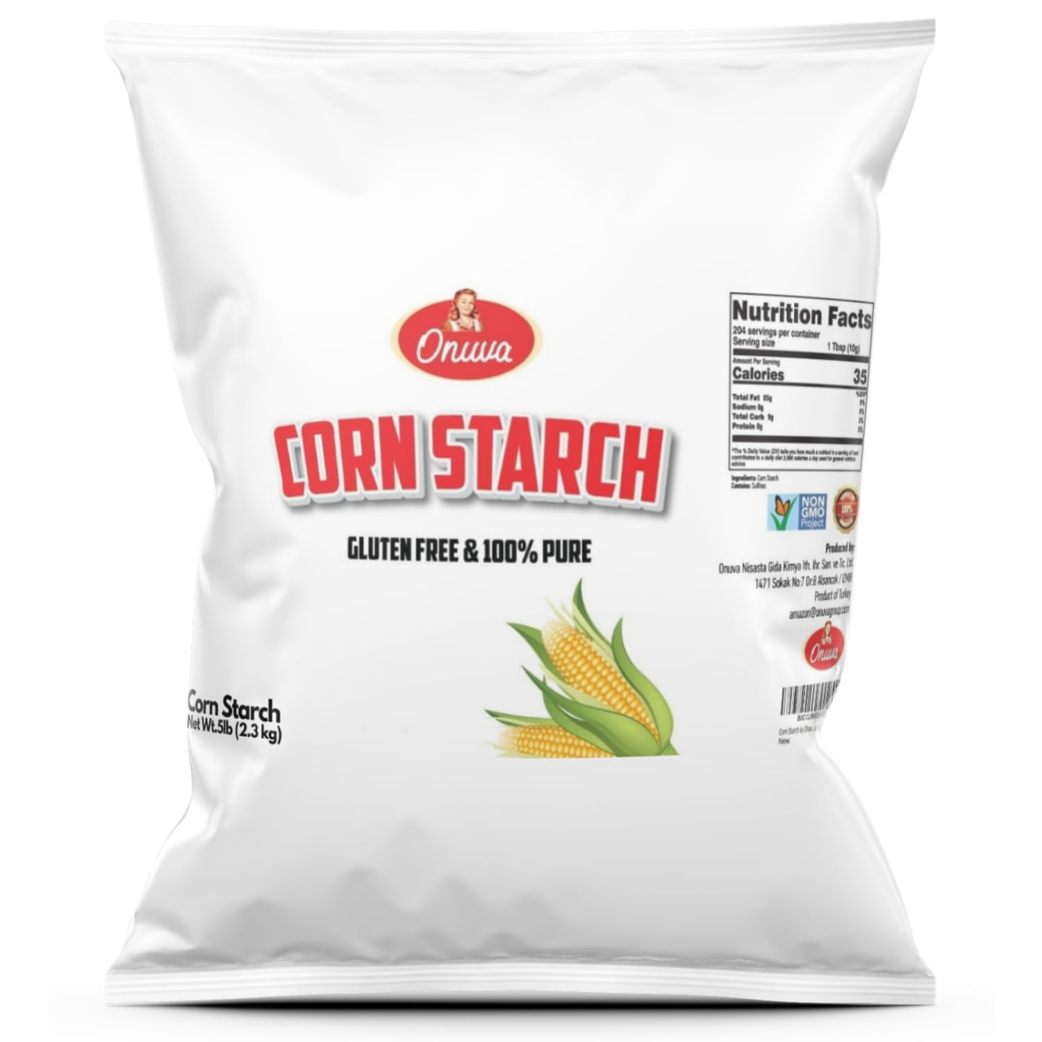 Corn Starch by Onuva OKA4 - 5 lbs, (2,3 kg) - Gluten Free - Vegan ...