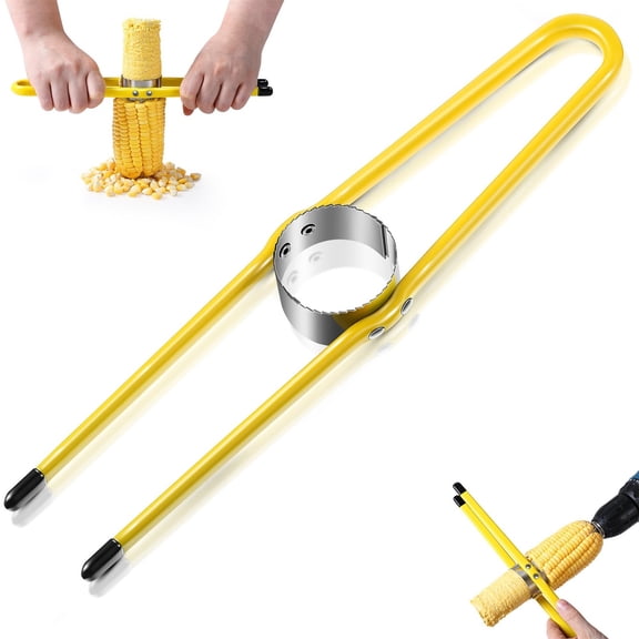 Corn Stripper Peeler, Corn Kernel Remover Cob Deseeder Tool, Easy Grip Corn on the Cob Slicer Cutter, Kitchen Vegetable Fruit Gadget, Dishwasher Safe
