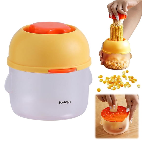 Corn Stripper Peeler & Cutter with CupOff-Cob Kernel RemoverEasy-Use&Clean For Home & For Fresh/Sweet Corn Stripper Corn