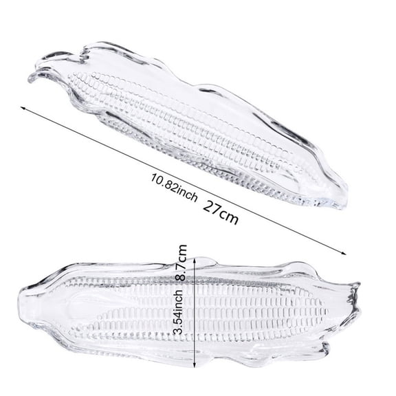 Corn Tray Container, Plastic BBQ Barbecue Serving Plate and Stackable Corn Holder Dish, Sauce Spreading Plate and Party Tableware, for Family Dinners, Picnics, and Outdoor Parties