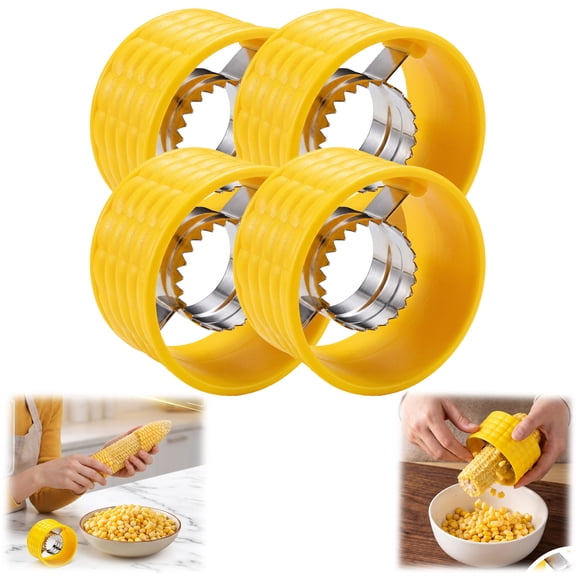 Corn on the Cob ,Corn Peeler and Cob Stripper, Tool with Non-Slip Handle for BBQ Kitchen(4PCS)