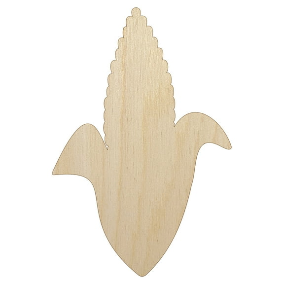 Corn on the Cob Solid Wood Shape Unfinished Piece Cutout Craft DIY Projects - 4.70 Inch Size - 1/8 Inch Thick
