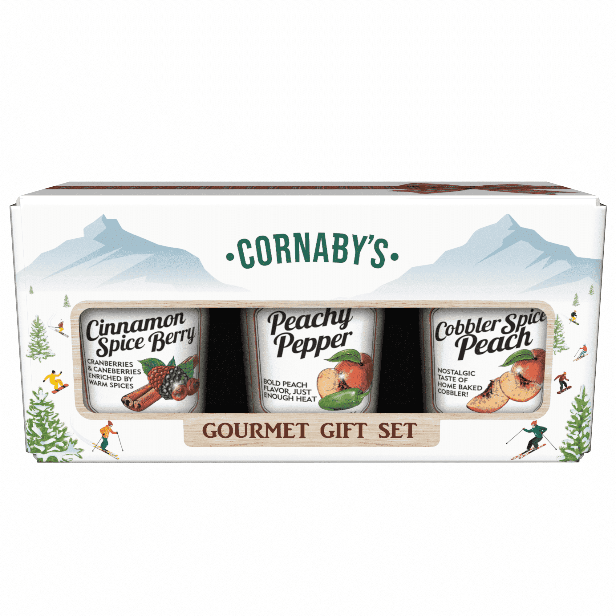 Cornaby’s Gourmet Jam 3 Variety Pack, Berry and Peach Preserves Jelly, Gluten-Free, Non-Gmo, Food Gift Sets, 8.75 Oz Each