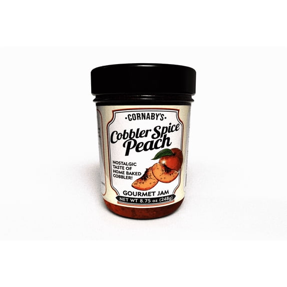 Cornaby's Cobbler Spice Peach Gourmet Jam, Gluten-Free, 8.75 oz