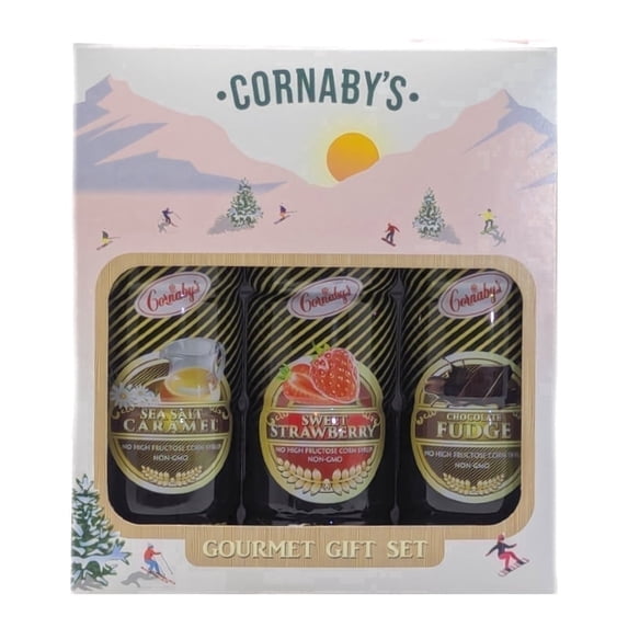 Cornaby's Dessert Sauce for Gift Set - Chocolate Fudge, Sea Salt Caramel, Strawberry (3 Pack) | Gluten Free, Non-Gmo | (15.5 Oz/each)