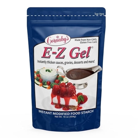 Cornaby’s E-Z Gel Instant Thickener (16 Oz) | No-Cook Food Strach for Sauces, Gravies, Beverages & Desserts | Gluten-Free, Non-Gmo