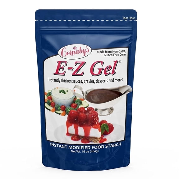 Cornabys E-Z Gel Instant Thickener (16 Oz) | No-Cook Food Strach for Sauces, Gravies, Beverages & Desserts | Gluten-Free, Non-Gmo