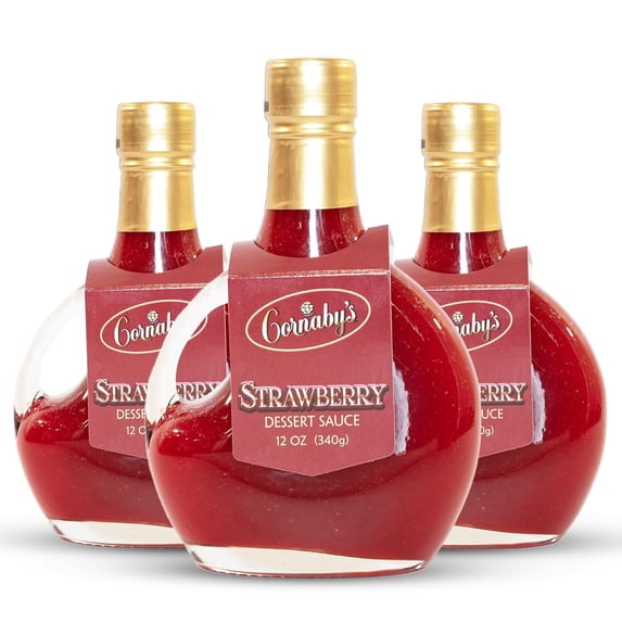 Cornaby's Strawberry Sauce, 3-Pack, Gluten-Free, Non-Gmo, 11.1 Oz – Ideal for Gift Set Desserts