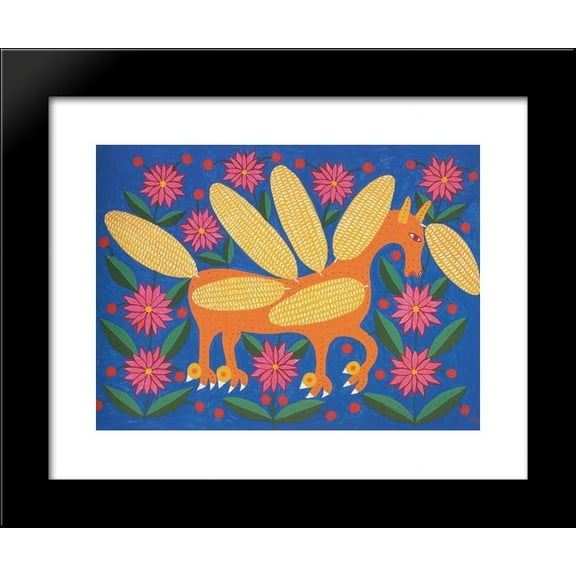Corncob Horse in Outer Space 20x24 Framed Art Print by Primachenko, Maria