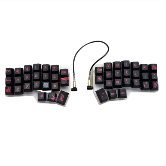 Corne V4 Split Ergonomic Mechanical Keyboard, 42-Key Hot Swappable RGB QMK/VIA RGB with Jinx Keycaps