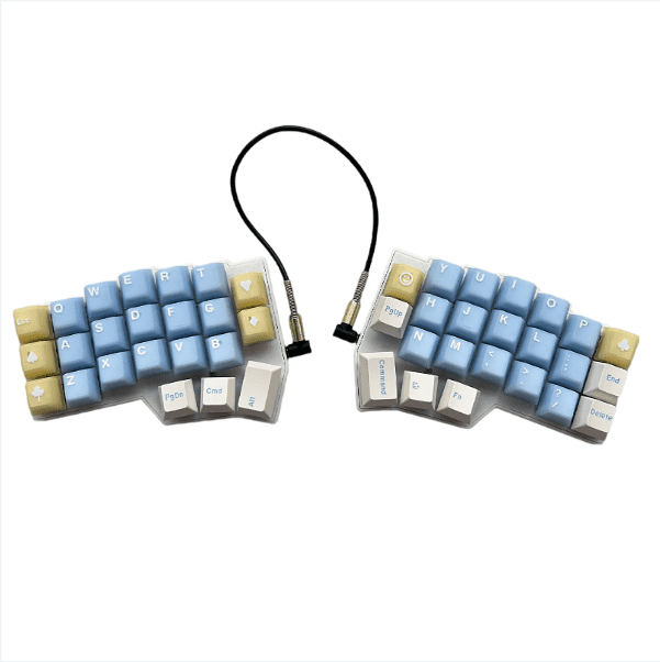 Corne V4 Split Ergonomic Mechanical Keyboard, 42-Key Hot Swappable RGB QMK/VIA RGB with Soft Keycaps for Gaming