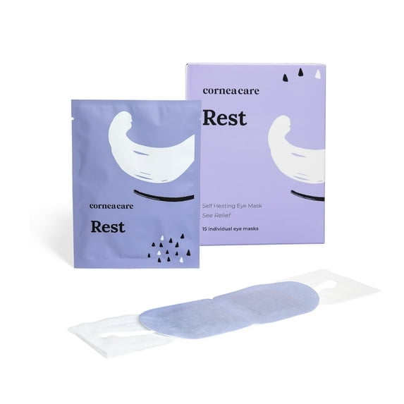 CorneaCare Rest Self Heating Warm Compress Eye Masks for Dry Eye Relief; Preservative & Fragrance Free - 8 Count