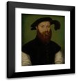 thumbnail image 1 of Corneille de Lyon 12x14 Black Modern Framed Museum Art Print Titled - Portrait of a Man with a Black-Plumed Hat (ca. 1535-40), 1 of 5