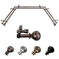 thumbnail image 1 of Cornelia 13/16" Double Bay Window curtain rod Adjustable 20"-36", 38"-72" - Cocoa,(ABay-87-7D), 1 of 4