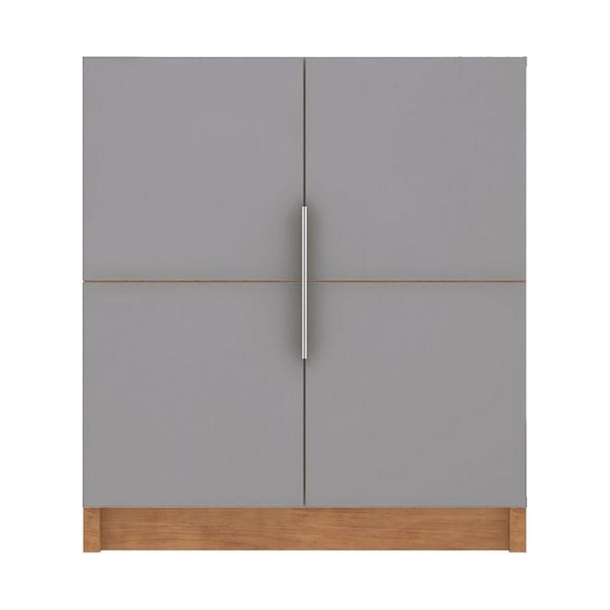 Gray and Natural Freestanding Office Accent Cabinet