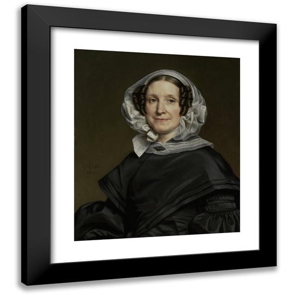 Cornelis Cels 12x14 Black Modern Framed Museum Art Print Titled - Aryna Van the Pot (1786-1850). Wife of Ni. J. A. C. Couer Houerh (1841)