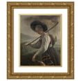 thumbnail image 1 of Cornelis Cels 15x18 Gold Ornate Wood Frame and Double Matted Museum Art Print Titled - Swiss Peasant Woman (1820 - 1821), 1 of 4
