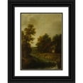 thumbnail image 1 of Cornelis Gerritsz Decker 14x18 Black Ornate Wood Framed Double Matted Museum Art Print Titled - Farms by a River with Rapids, 1 of 5