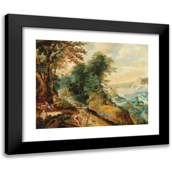 Cornelis Molenaer 18x15 Black Modern Framed Museum Art Print Titled - Moses at Mount Nebo