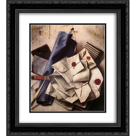Cornelis Norbertus Gysbrechts 2x Matted 20x24 Black Ornate Framed Art Print 'Quodlibet'