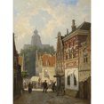 thumbnail image 1 of Cornelis Springer Dutch Street Scene Painting Extra Large XL Wall Art Poster Print, 1 of 3
