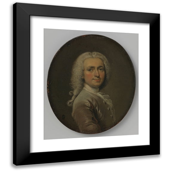 Cornelis Troost 12x14 Black Modern Framed Museum Art Print Titled - Self-Portrait (1715 - 1730)