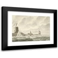 thumbnail image 1 of Cornelis de Jonker 14x11 Black Modern Framed Museum Art Print Titled - Face of the Cruise of the Ice, on and Against the Parapet Agter De Runmolen in Gorinchem, the 20.N February 1799 (1807), 1 of 5