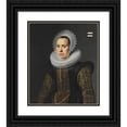 thumbnail image 1 of Cornelis van der Voort 15x17 Black Ornate Wood Framed Double Matted Museum Art Print Titled - Portrait of a Fine Lady (1618), 1 of 5