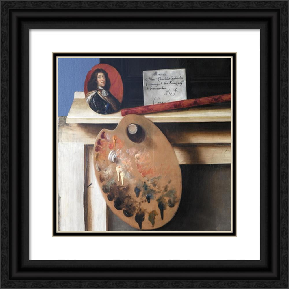 Cornelius Norbertus Gijsbrechts 12x12 Black Ornate Wood Framed Double  Matted Museum Art Print Titled: Cut-Out Trompe L'Oeil Easel with Fruit  Piece (1670 - 1672) 