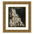 thumbnail image 1 of Cornelius Norbertus Gijsbrechts 12x14 Gold Ornate Wood Frame and Double Matted Museum Art Print Titled - Trompe L’Oeil. Board Partition with Letter Rack and Music Book (1668), 1 of 4