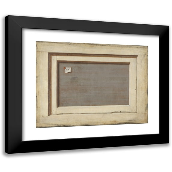 Cornelius Norbertus Gijsbrechts 14x12 Black Modern Framed Museum Art Print Titled - Trompe L’Oeil. the Reverse of a Framed Painting (1668 - 1672)