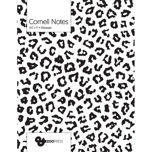 Cornell Notes : B&W Leopard Pattern Cover - Best Note Taking System for Students, Writers, Conferences. Cornell Notes Notebook. Large 8.5 x 11, 120 Pages. College Note Taking Paper, School Supplies. (Paperback)