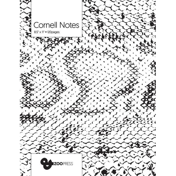 Cornell Notes : B&W Snake Skin Cover - Best Note Taking System for Students, Writers, Conferences. Cornell Notes Notebook. Large 8.5 x 11, 120 Pages. College Note Taking Paper, School Supplies. (Paperback)