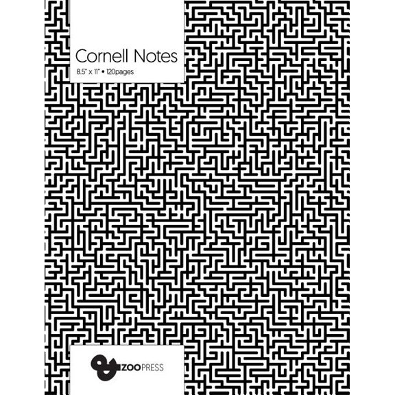 Cornell Notes : Maze Cover - Best Note Taking System for Students, Writers, Conferences. Cornell Notes Notebook. Large 8.5 x 11, 120 Pages. College Note Taking Paper, School Supplies. (Paperback)