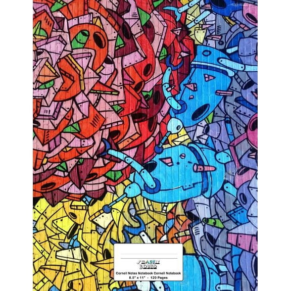 Cornell Notes Notebook: 8.5x11, 120 page, Cornell Notebook: Street Graffiti Robo Notes Cover (Paperback)