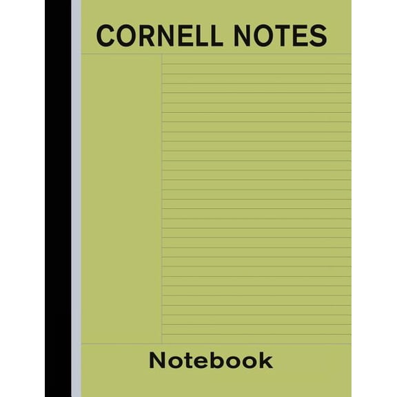 Cornell Notes Notebook: Note Taking Paper - Green, (Paperback)