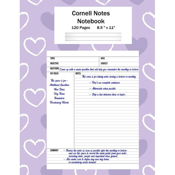Cornell Notes Notebook: Note Taking System, For Students, Writers, Meetings, Lectures Large Size 8.5 (Paperback) by Cricket Creek Creatives